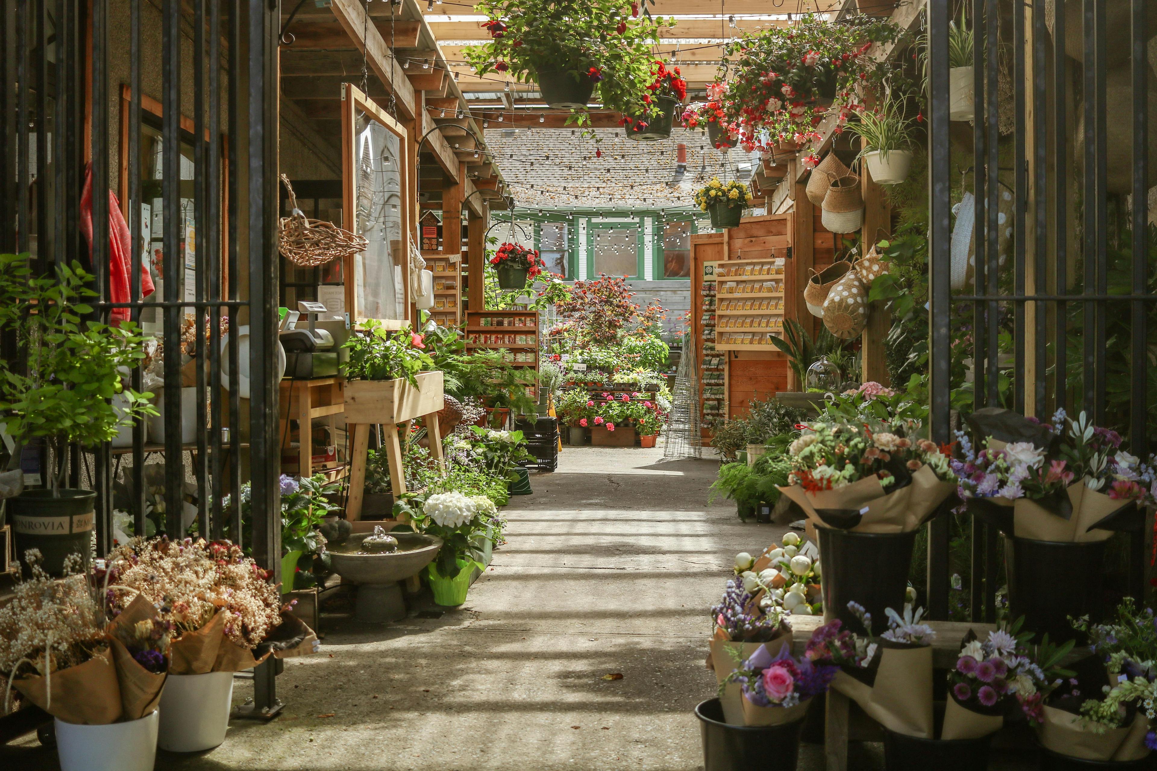 image of flower shop courtyard