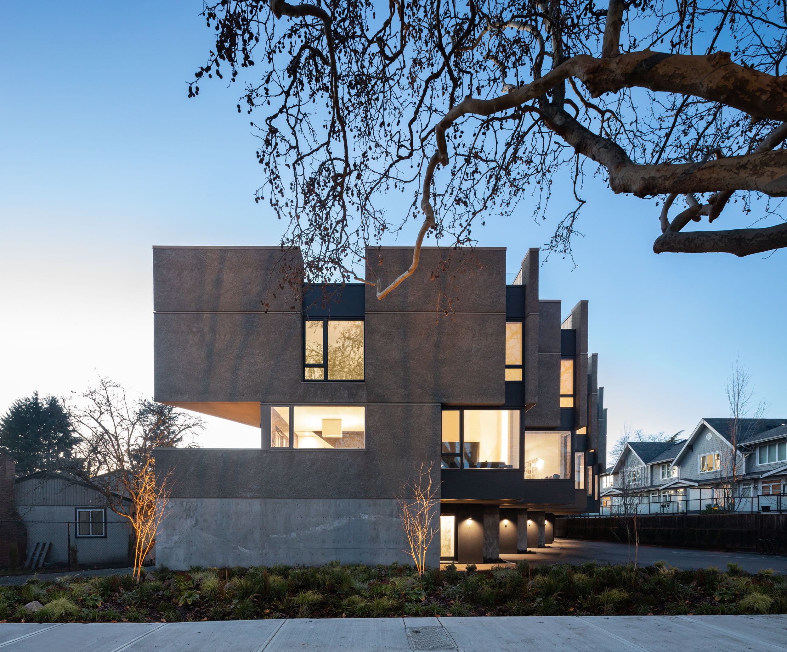 Exterior of Aryze's Pearl Block townhomes